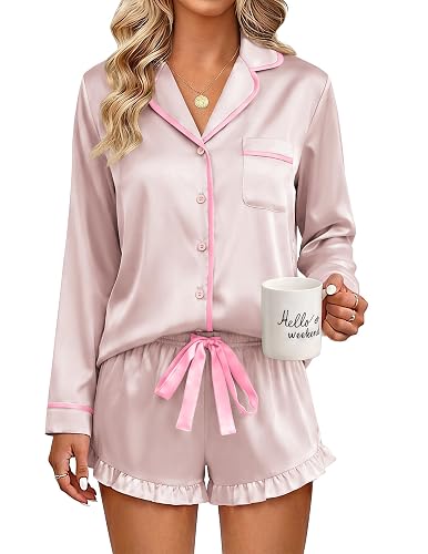EKOUAER Satin Pajamas Set