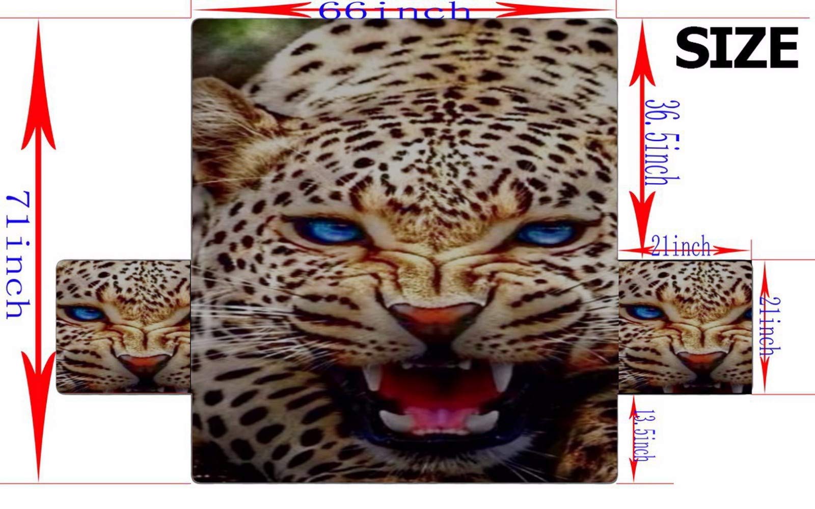 A.Monamour Sofabezug Sofaüberwurf Sesselschoner Blauäugiges Wütend Leopard Portrait Tier Themed Decor Samt Stuhl Abdeckung Sofa Abdeckung Sofaschoner Sofahusse Sofaschonbezug Sofaschutz