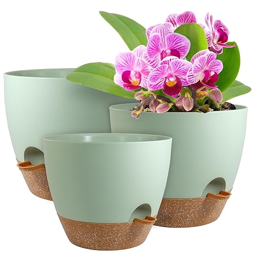 Big Self Watering Pots 12/10/9 inch, Planter, Plant Pots with