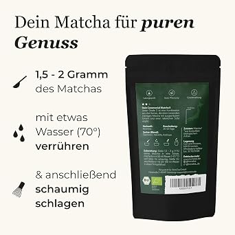 Organic Matcha Ceremonial Grade in Various Quality Levels from Japan - First Harvest Laboratory Tested 30 g Quality Level: Grade 2