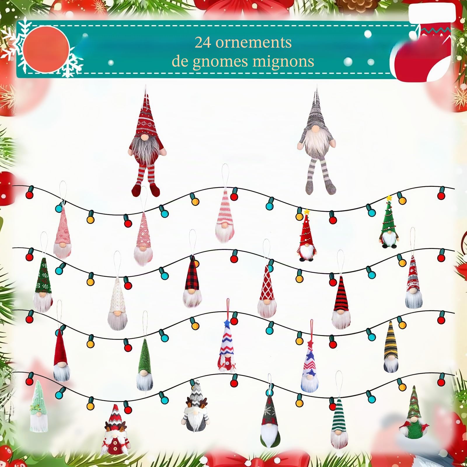 Calendrier de l'Avent 24 pièces 2025, calendrier de l'Avent Christmas Vacation, calendrier de Noël décoratif 24 jours compte à rebours pour adultes (A)
