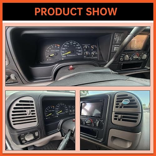 Miniatura 5 de ECOTRIC Panel de tablero de doble DIN compatible con GMC Truck SUV Radio estéreo 1995-2002 Kit de panel de bisel