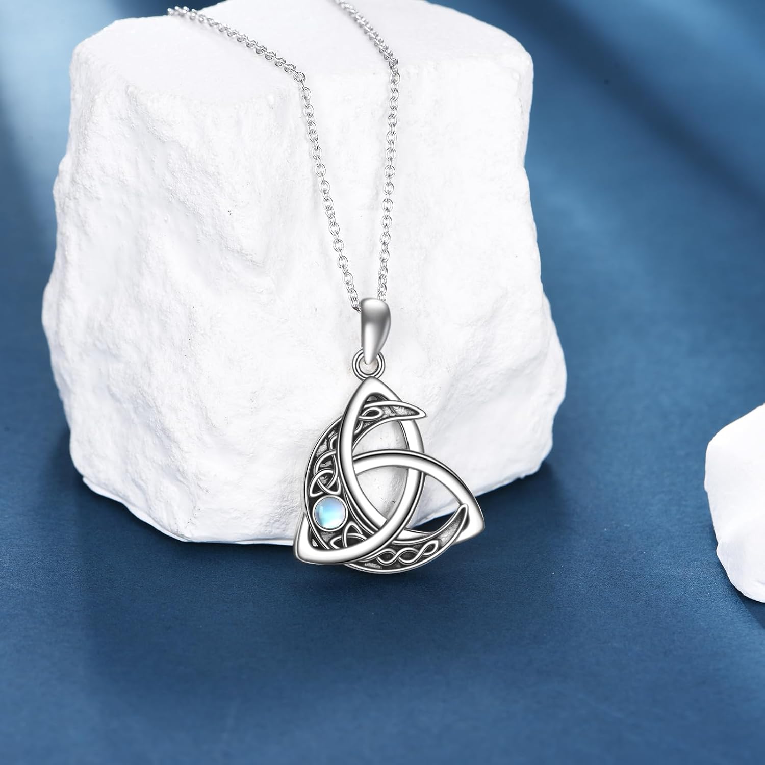 LUHE Celtic Knot Necklace Sterling Silver Celtic Knot Pendant Trinity Knot Jewelry Women's Irish Gift - Image 2
