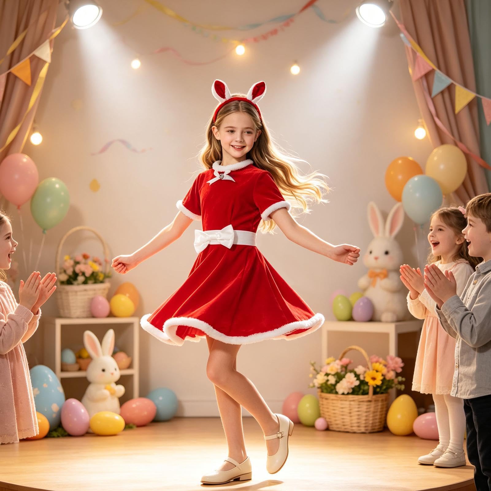 Vestito di Babbo Natale per Bambina per Festa Natalizia con Cappello e