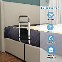 Vista 6 de Rieles de cama para adultos mayores - Riel de asistencia de cama resistente de 350LBS con mango antideslizante junto a la cama, bastón de seguridad