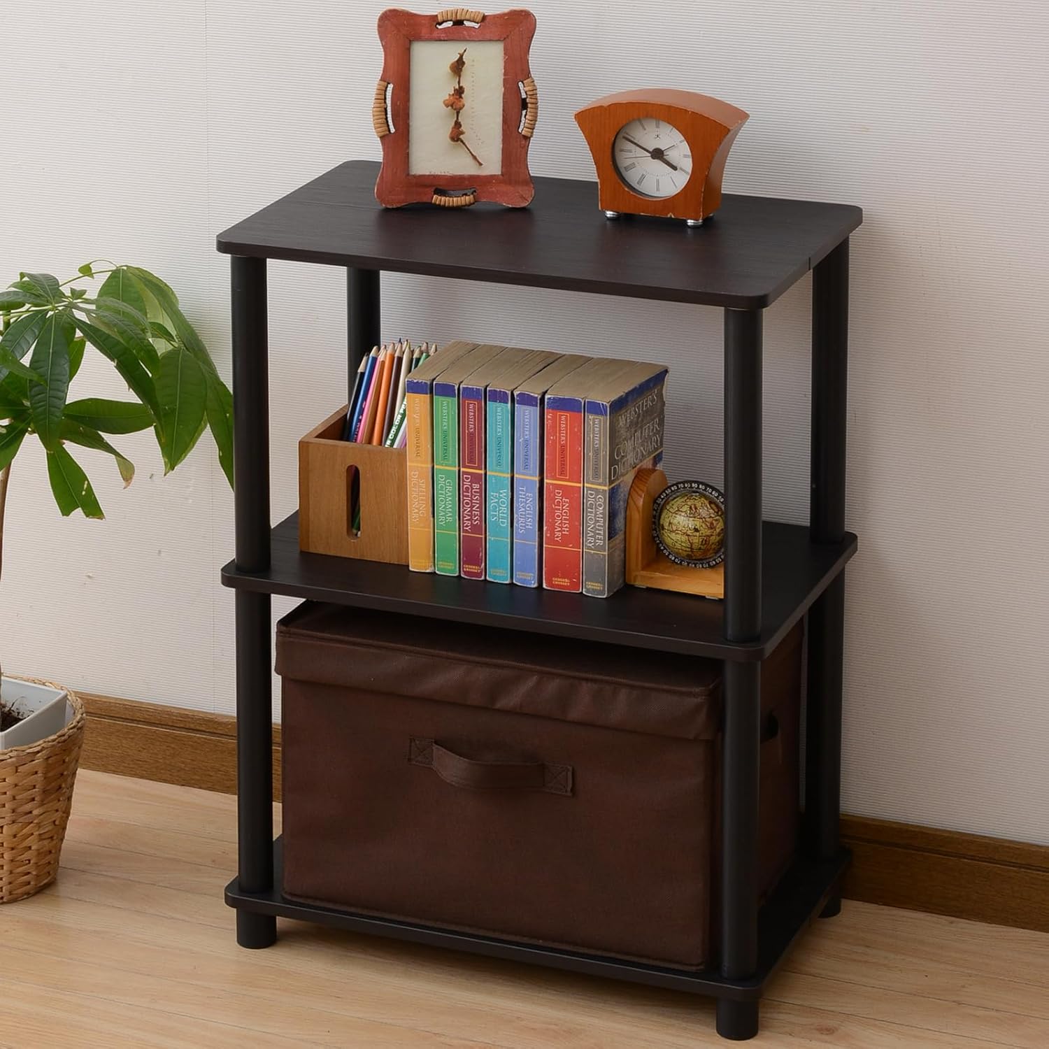 Amazon.com: Yamazen ISR-3IN (DBR3/BK) Rack, Open Shelf, Width 18.5 x ...