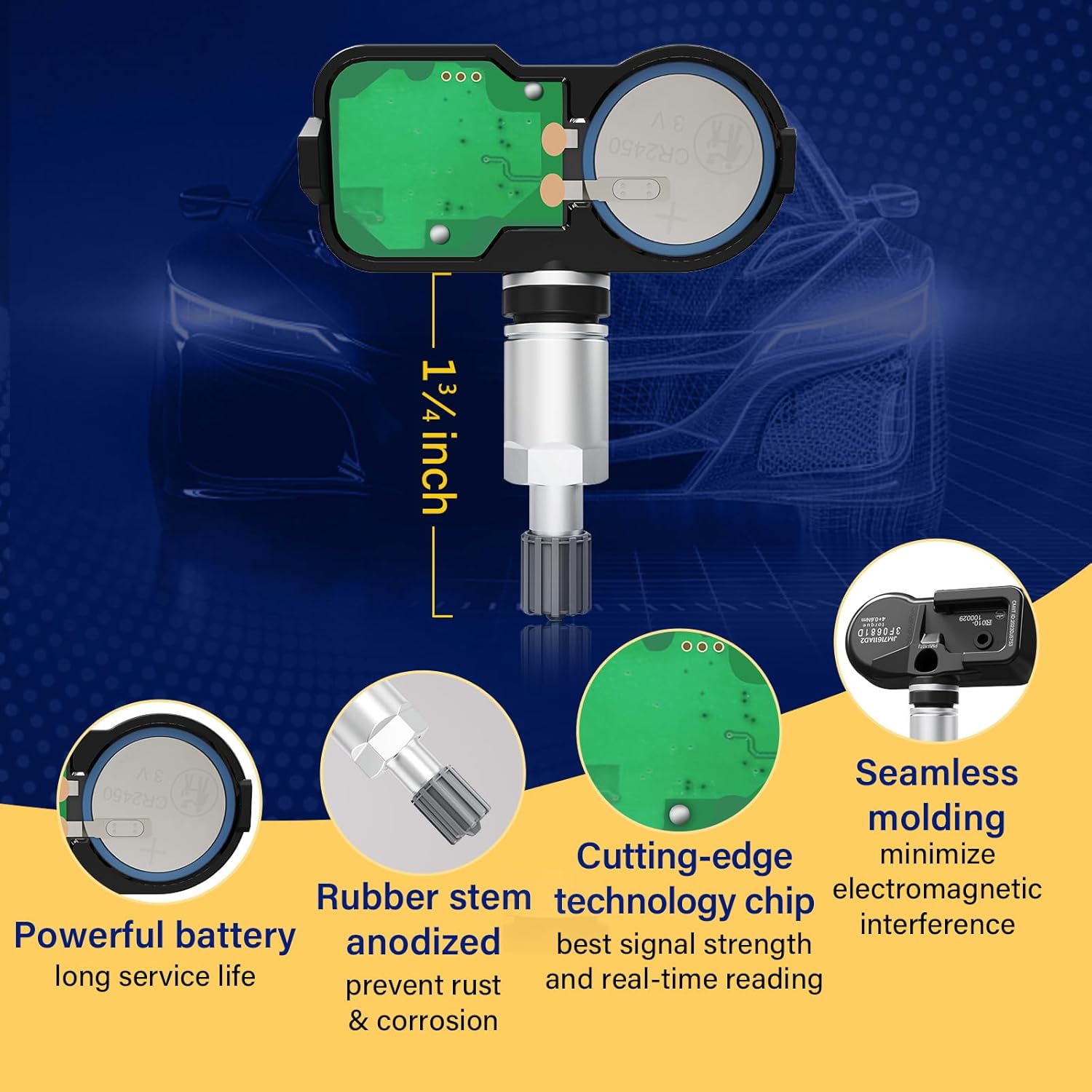 4Pc 4260706011 4260733011 42607-33021 PMV-107J 4260733021 Tpms 315MHz Programmed Tire Pressure Monitoring System Sensor TPMS Sensor Fits for Lexus for Scion for Toyota