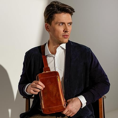 Miniatura 3 de Bolso cruzado de cuero - Bolso bandolera marrón - Bolso bandolera para hombres y mujeres - Mochila de hombro hecha a mano - Resistencia al tiempo