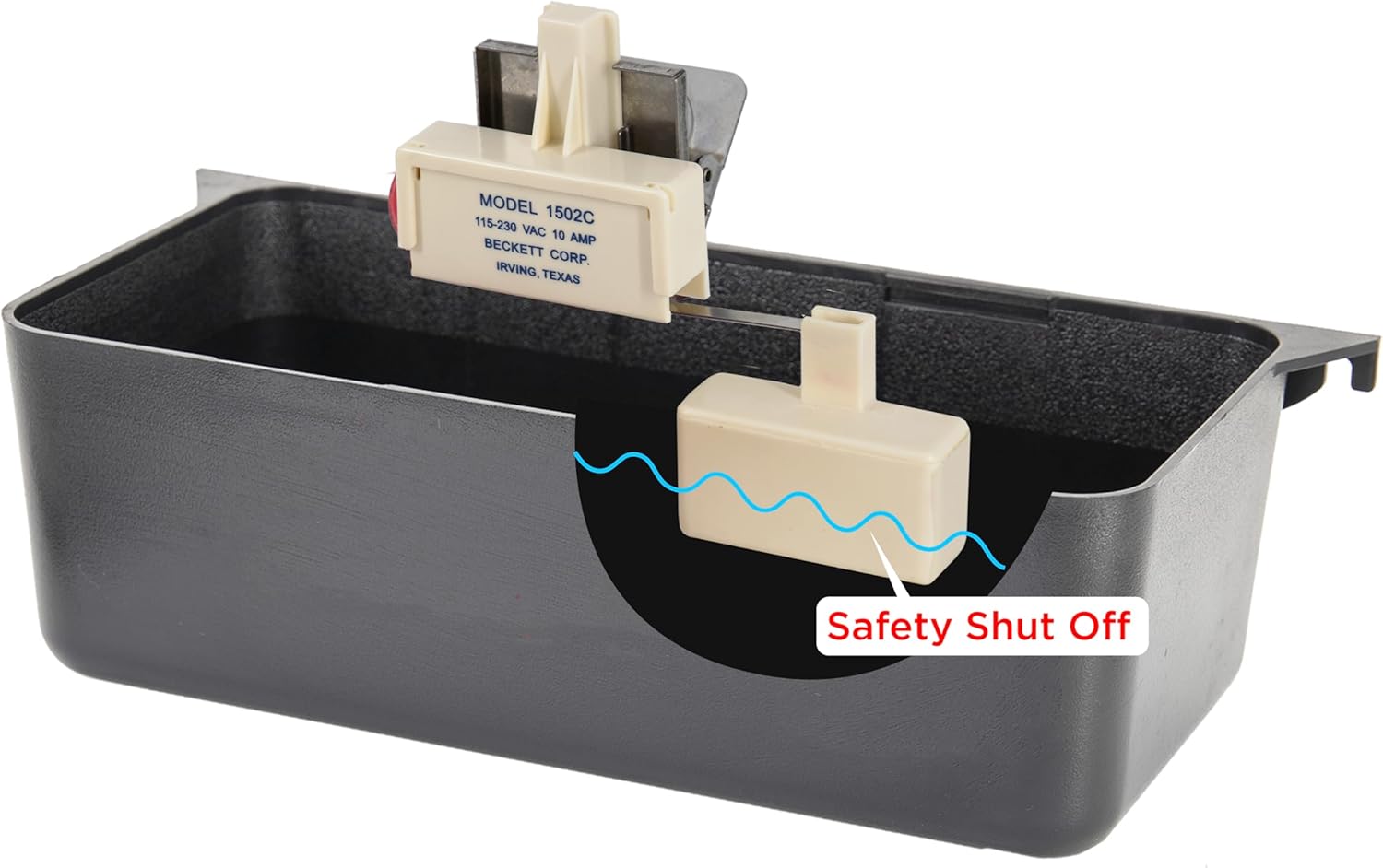 Beckett 1502C Drain Pan Safety Switch 125-250 VAC with SS Spring clamp
