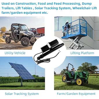 DC 12V 10'' Hydraulic Motor Heavy Duty Electric Linear Actuator 2300LBS Compatible with Dump Trailers, Lift Tables, Solar Tracking System, Wheelchair Lift 10500N/1050KG Hydraulic Power Unit Vahaha
