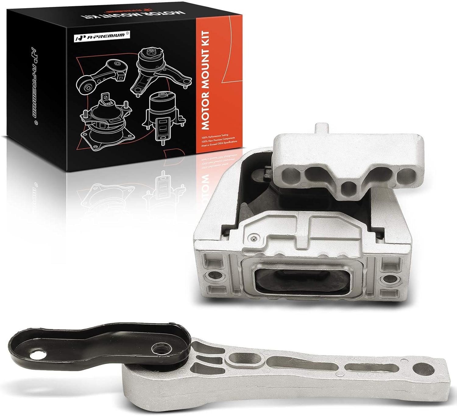 A-Premium Front and Rear Engine Motor Mount Kit Compatible with Volkswagen Passat 2006-2010, Passat CC 2009-2010, CC 2009-2017 & Audi TT 2008-2009, 2.0L, 2-PC Set, Replace# 1K0199262M, 3C0199855J