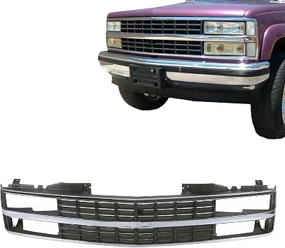Front Grille Grill Fits Cherolet C/K Blazer Black Shell & Insert | Front grille for 1988-1993 Cherolet C/K 1500 2500 3500 Blazer, Verify Vehicle Fitment Before Purchase