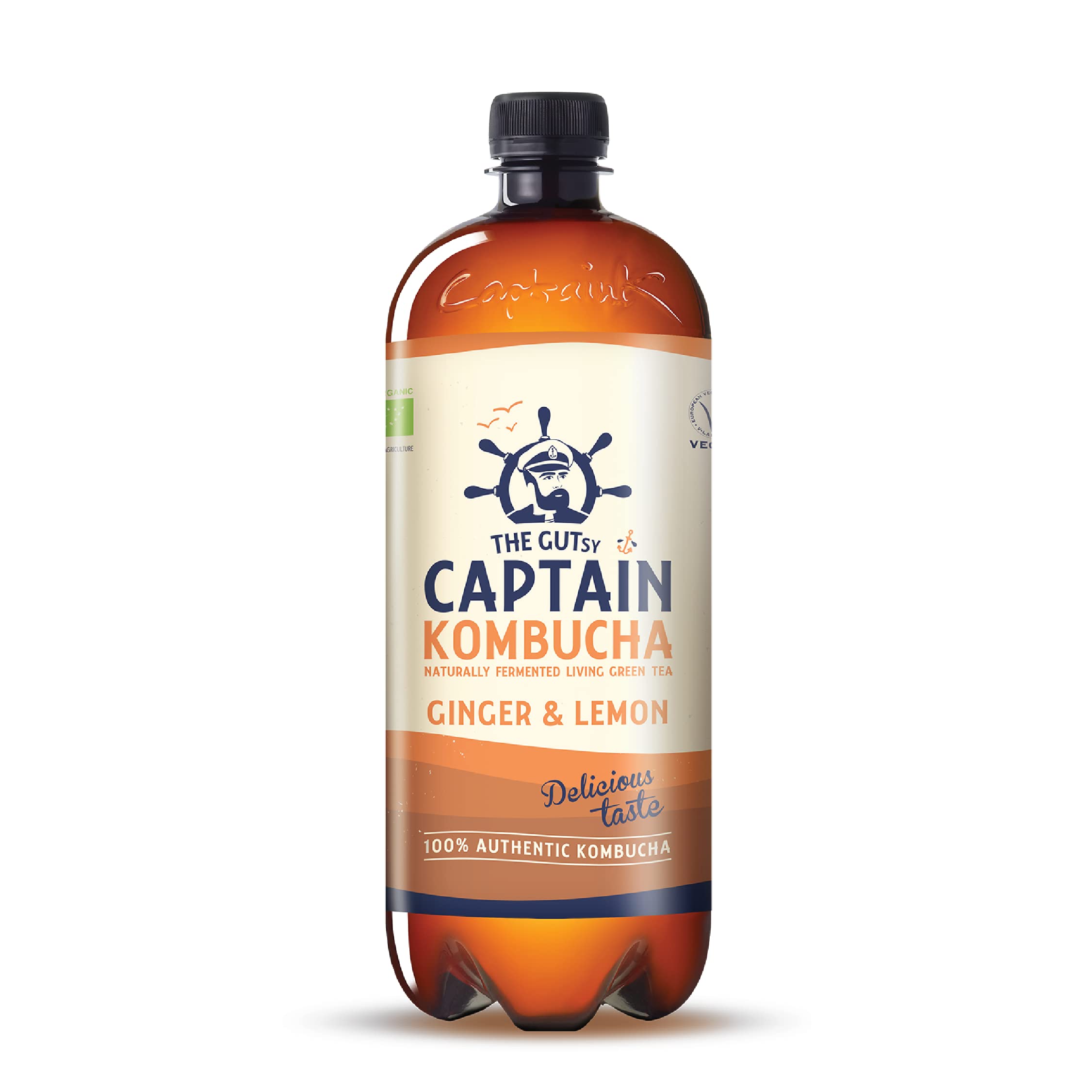 Gutsy Captain Kombucha 8x1l – Bebida Probiótica Naturalmente Fermentada, Sin Aditivos ni Conservantes, Sin Colorantes ni Sabores Artificiales, Sin Pasteurizar, Vegan - 8 x 1000ml MixBox