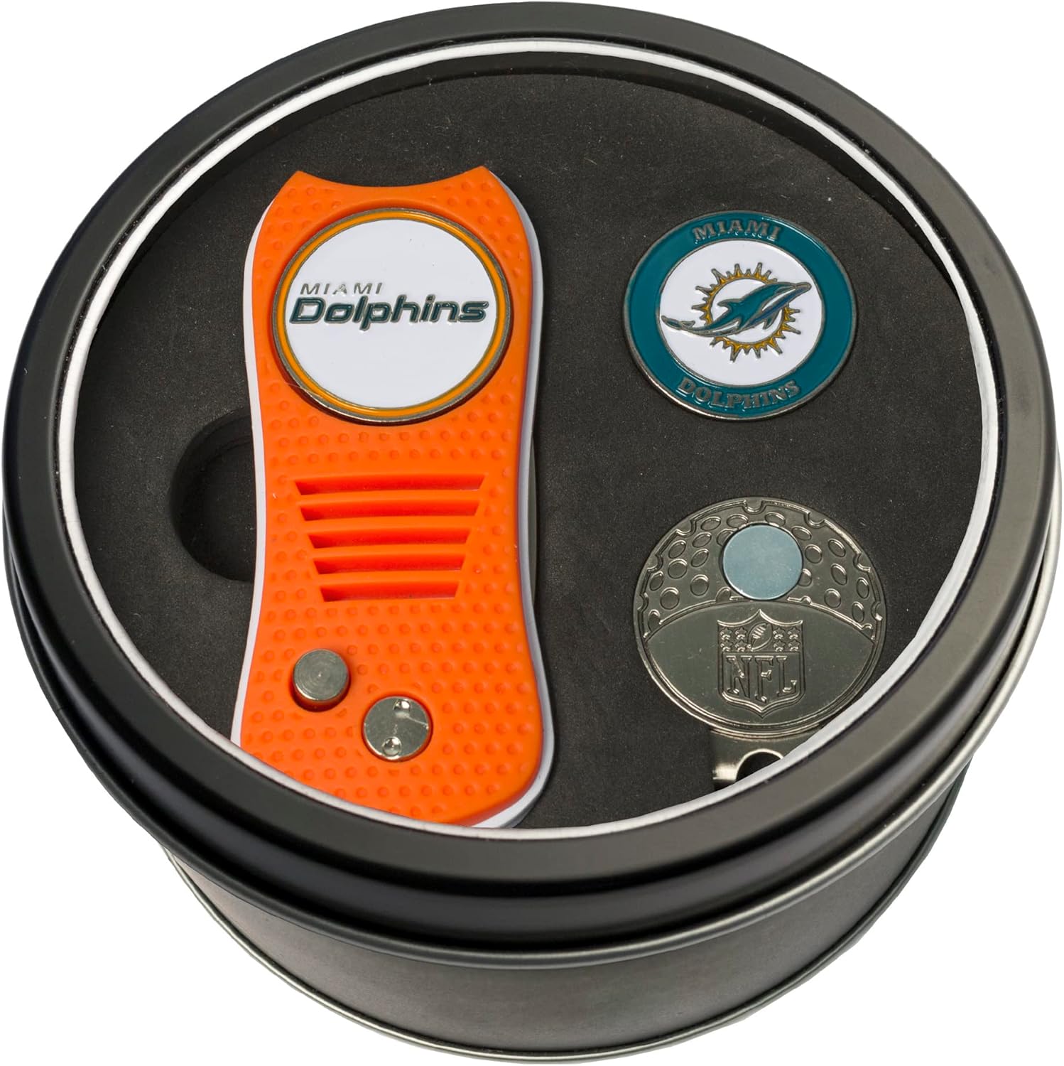 Team Golf NFL Baltimore Ravens Tin Ball Marker Gift Set with Retractable Divot Tool, Cap Clip and 2 Double-Sided Enamel Ball Markers, Patented Design, Less Damage to Greens : Sports & Outdoors