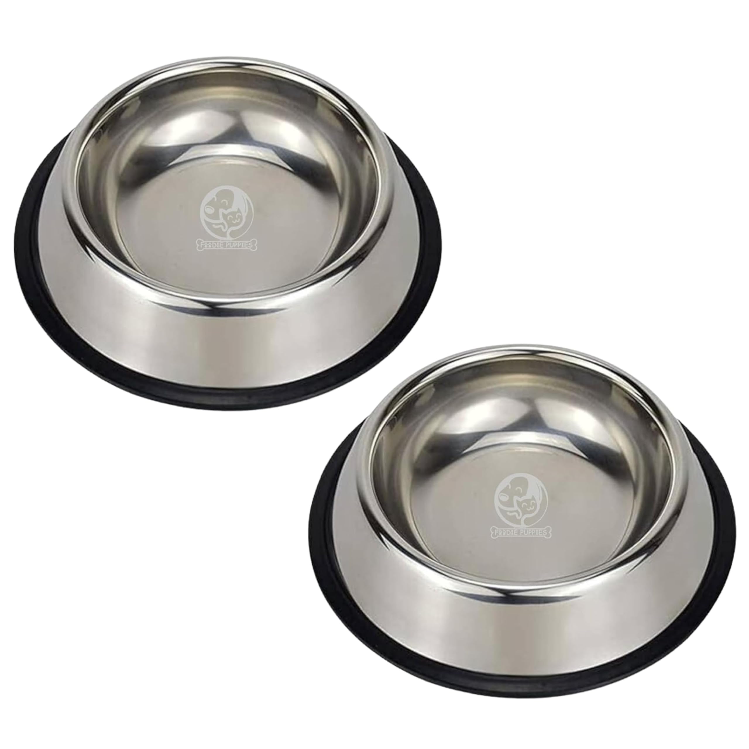 Foodie Puppies Stainless Steel Dog Bowl - (450ml, Pack of 2) Pet Feeder Water Food Bowl Non-Slip Puppy Dishes for Small Dogs, Cats, Kitten and Rabbit | Bowl with Anti-Skid Rubber Base-image-42