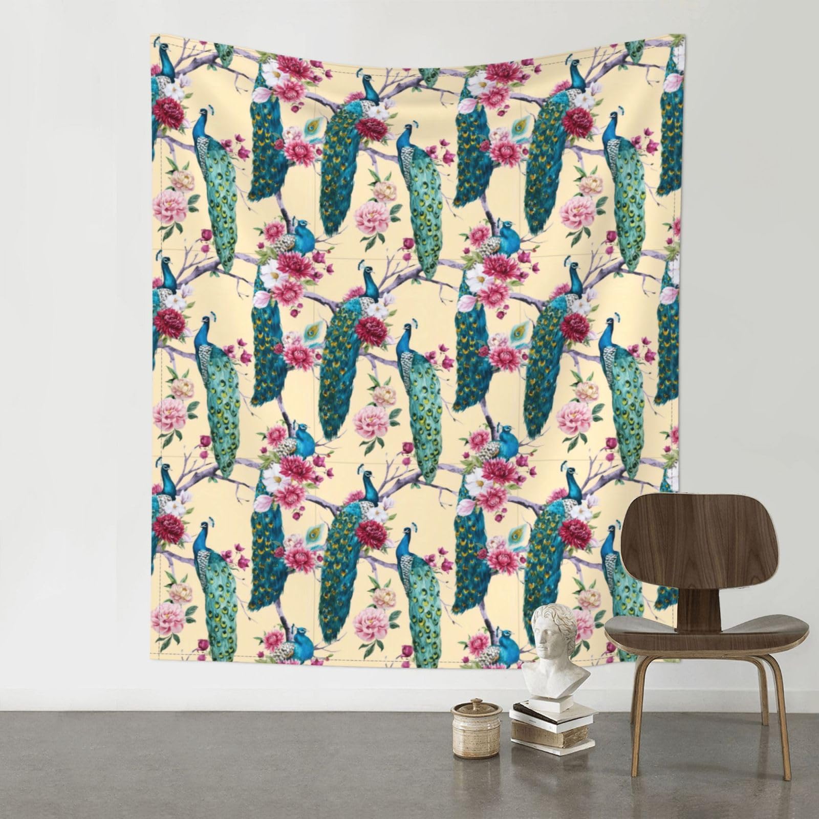YYHHAOFA peacock (3) Prints 60x51in Wall Tapestry – Durable Polyester Throw for Dorm, Beach, & Home Decor