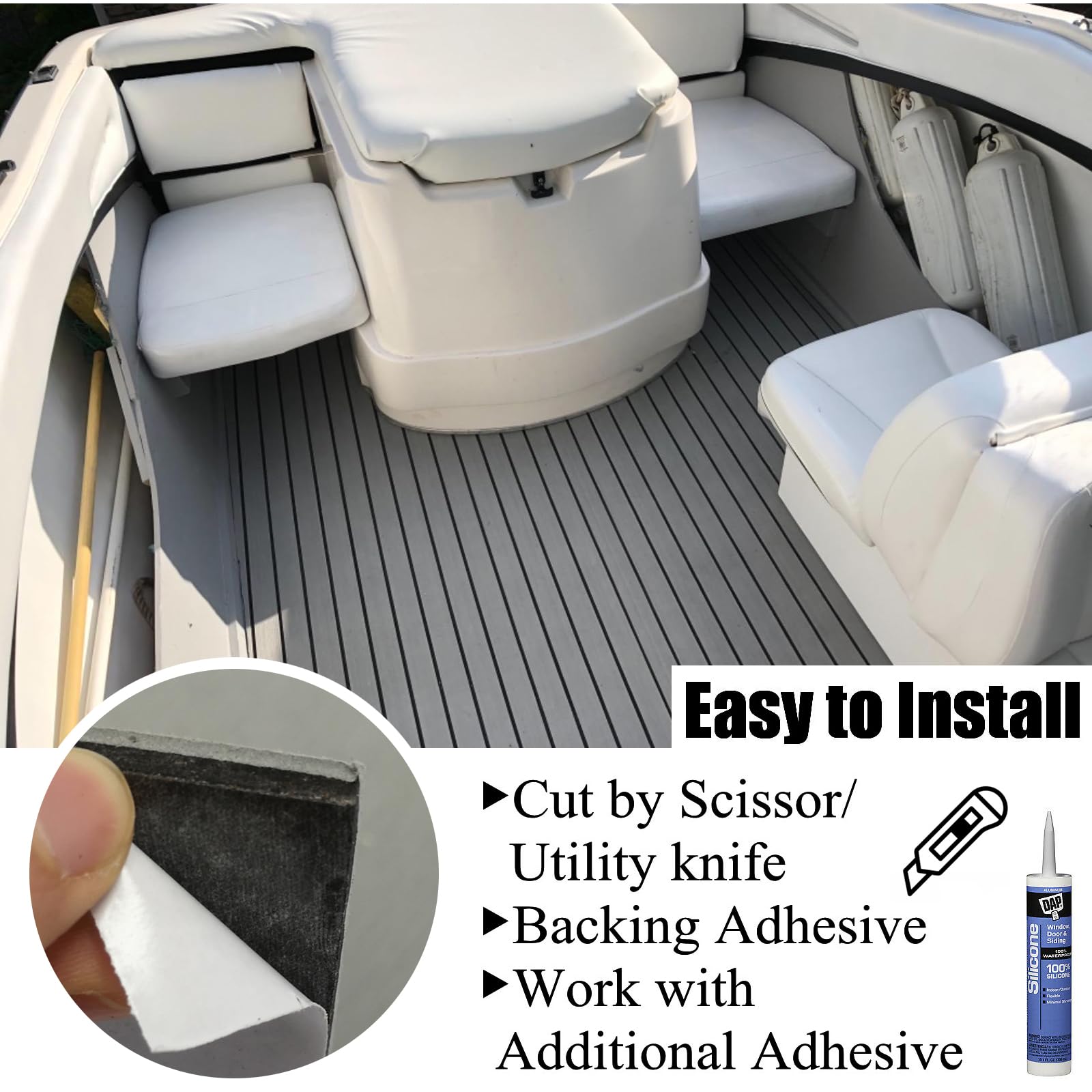 2 Tappetini Organizer Per Cruscotto Barca In Schiuma EVA – 38x25 Cm, 3 Scomparti, Fondo Adesivo, Antiscivolo, Impermeabile – Porta Telefono, Occhiali, Chiavi – Accessori Nautici Per Console Centrale
