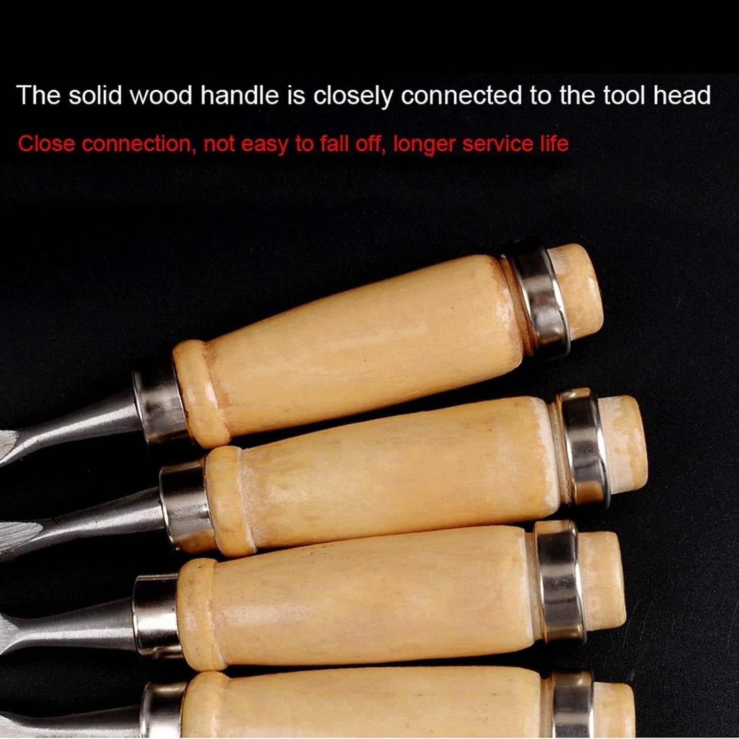 12-Piece Professional Wood Carving Chisel Set, Sharp Hand Gouges with Wooden Handles, Perfect for Beginners & Professionals, Includes Black Case