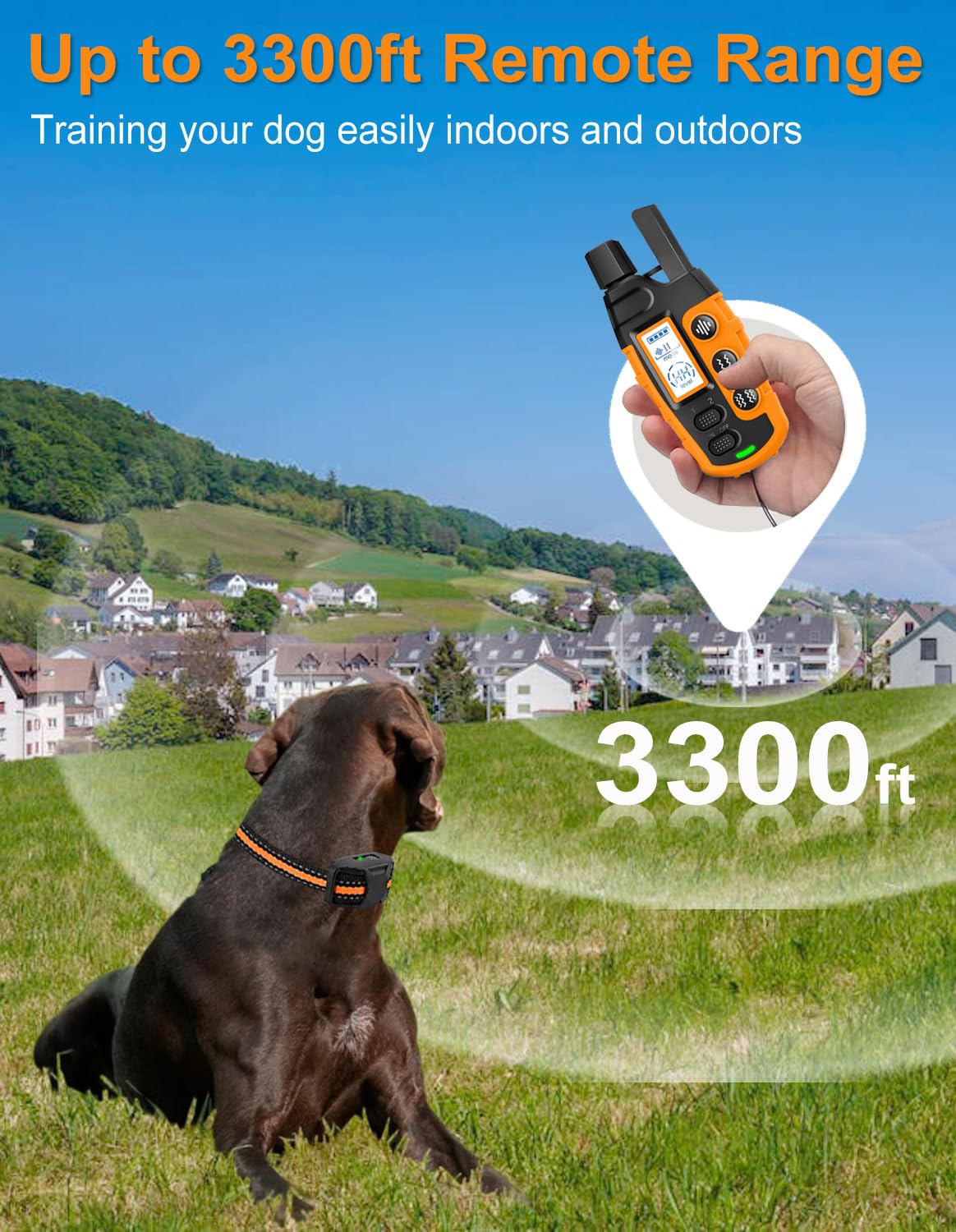 Anti Barking Collar with Remote 3300ft, Dog Training Collar for Small Medium Large Dogs with Vibration/Sound & Safety Lock - Image 3