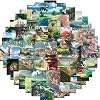 Japanese Anime Scenery Stickers 62pcs Beautiful Cute Natural Scenery Decal for Water Bottle Laptop Luggage Car Skateboard Computer Notebook Helmet Bike,Vinyl Cartoon Stickers for Teens Kids Giris