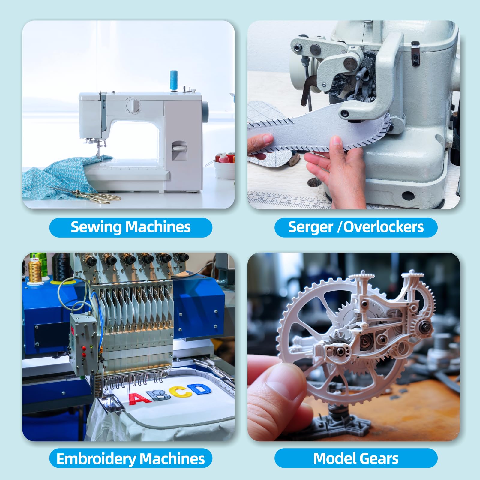 Aceite y lubricante para máquina de coser de luz fina de 4 + 1 onza, aceite de máquina de coser comercial e industrial para lubricar partes móviles de maquinaria textil, accesorios para máquinas
