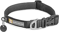 Ruffwear, Coleira frontal para cães, correia Tubelok ajustável, leve, fivela de liberação lateral, anel em V de alumínio, durável para uso diário, cinza crepúsculo, 50,8 a 66 cm