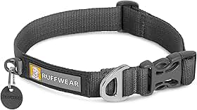Ruffwear, Coleira frontal para cães, correia Tubelok ajustável, leve, fivela de liberação lateral, anel em V de alumínio, durável para uso diário, cinza crepúsculo, 50,8 a 66 cm