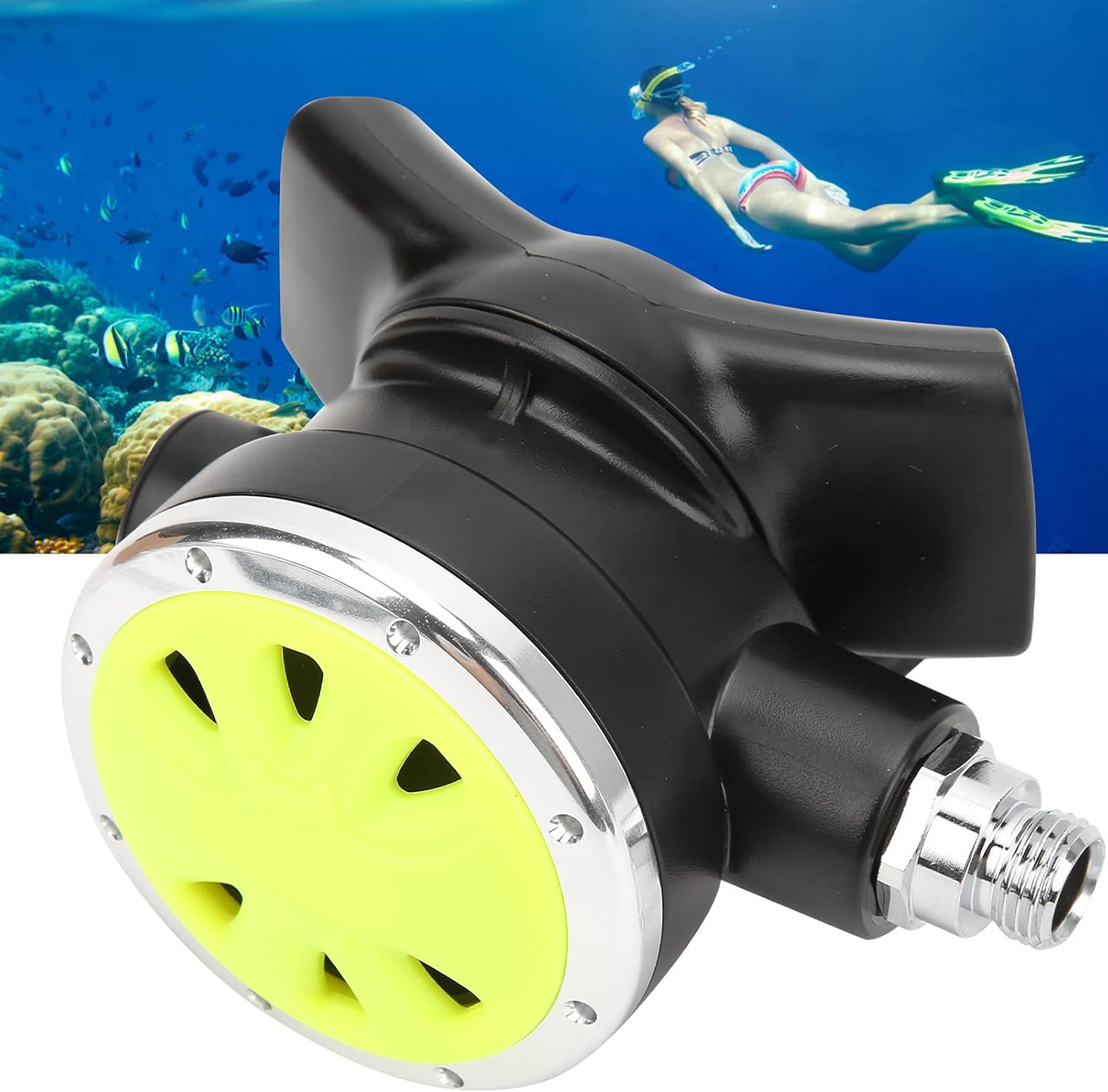 EVTSCAN Diving Pressure Reducer Underwater Secondary Breathing Regulators Keeps Bubbles Away for Safe Diving