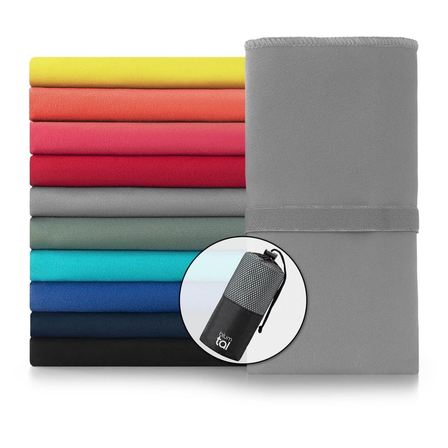 Blumtal asciugamano microfibra 120x60 cm - asciugamano palestra microfibra asciugatura rapida - asciugamani palestra donna - asciugamano da palestra uomo - asciugamani microfibra da viaggio - grigio