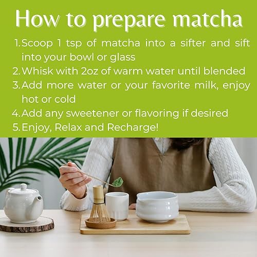 Miniatura 6 de Matcha Brand Polvo de matcha orgánico de grado barista, hecho para té y lattes de calidad diaria de café, auténtico polvo de té verde japonés, bolsa