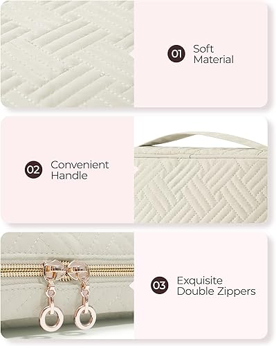 Miniatura 6 de BAGSMART Estuche de joyería de viaje, organizador de joyas para mujeres y niñas, con cremallera, bolsa de almacenamiento para rollos, collares,