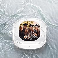 Vista 5 de Funda transparente para auriculares con foto personalizada para Samsung Galaxy Buds 2 Pro, regalos para ella, diseña tu propio nombre, 2