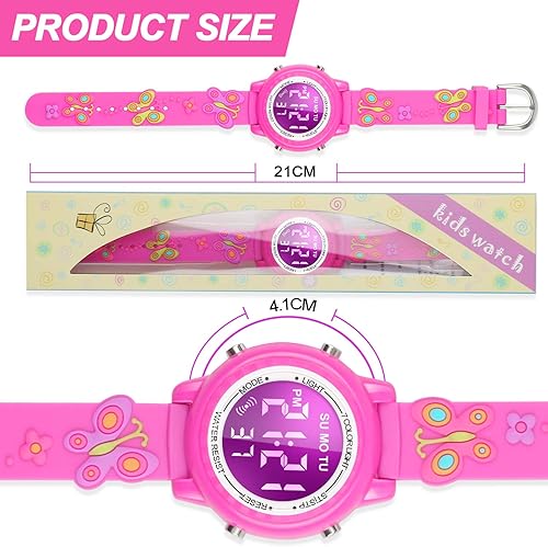 Miniatura 6 de Relojes LED impermeables para niños con alarma, juguetes para niños, regalos para niñas de 3 a 10 años