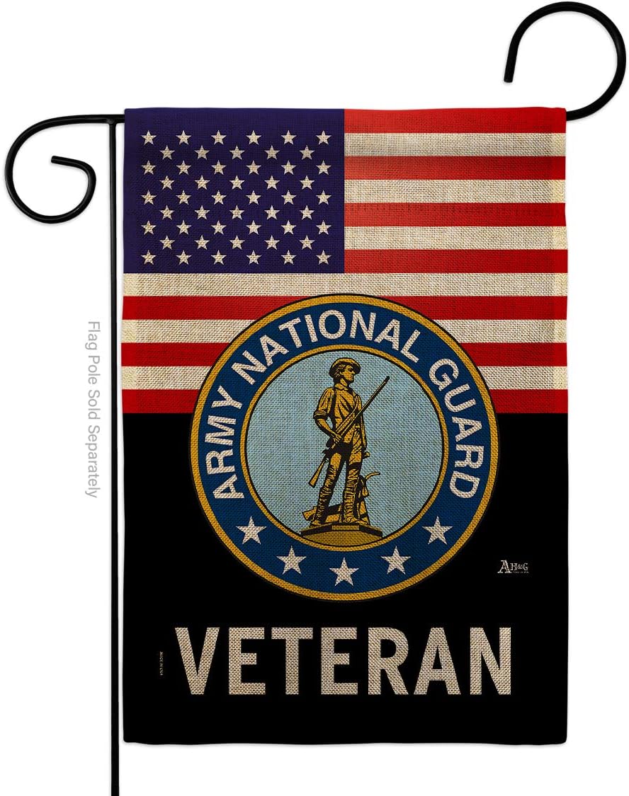 National Guard US Army Veteran Garden Flag Armed Forces ANG United State American Military Retire Official Small Decorative Gift Yard House Banner Double-Sided Made In USA 13 X 18.5