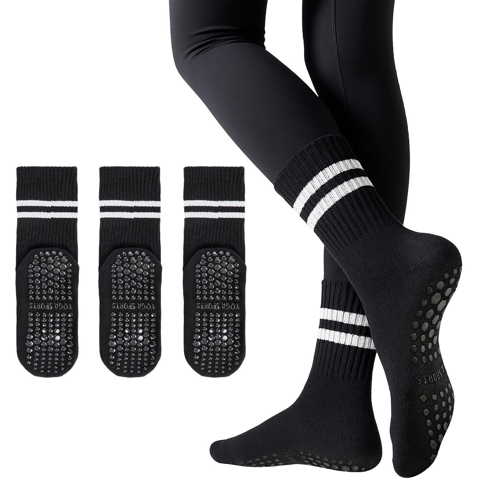 American Trends Pilates Socks with Grips for Women Yoga &amp; Barre - Non Slip