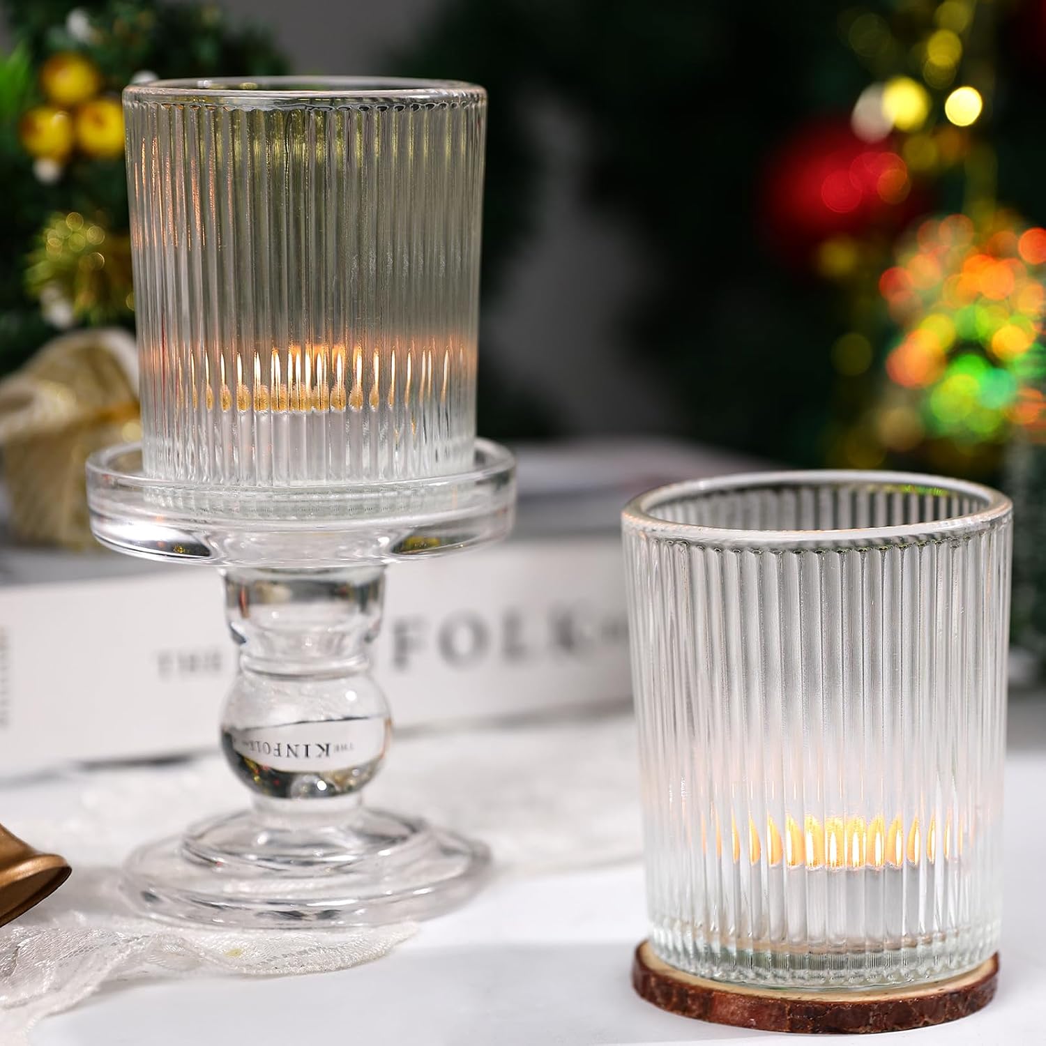 24 Pack Large Votive Candle Holders, 2.8x3.3in Clear Glass DIY Wax Filling Romance Tealight Candle Holders Wedding Decor, Tea Lights Candles Holder for Table Centerpieces