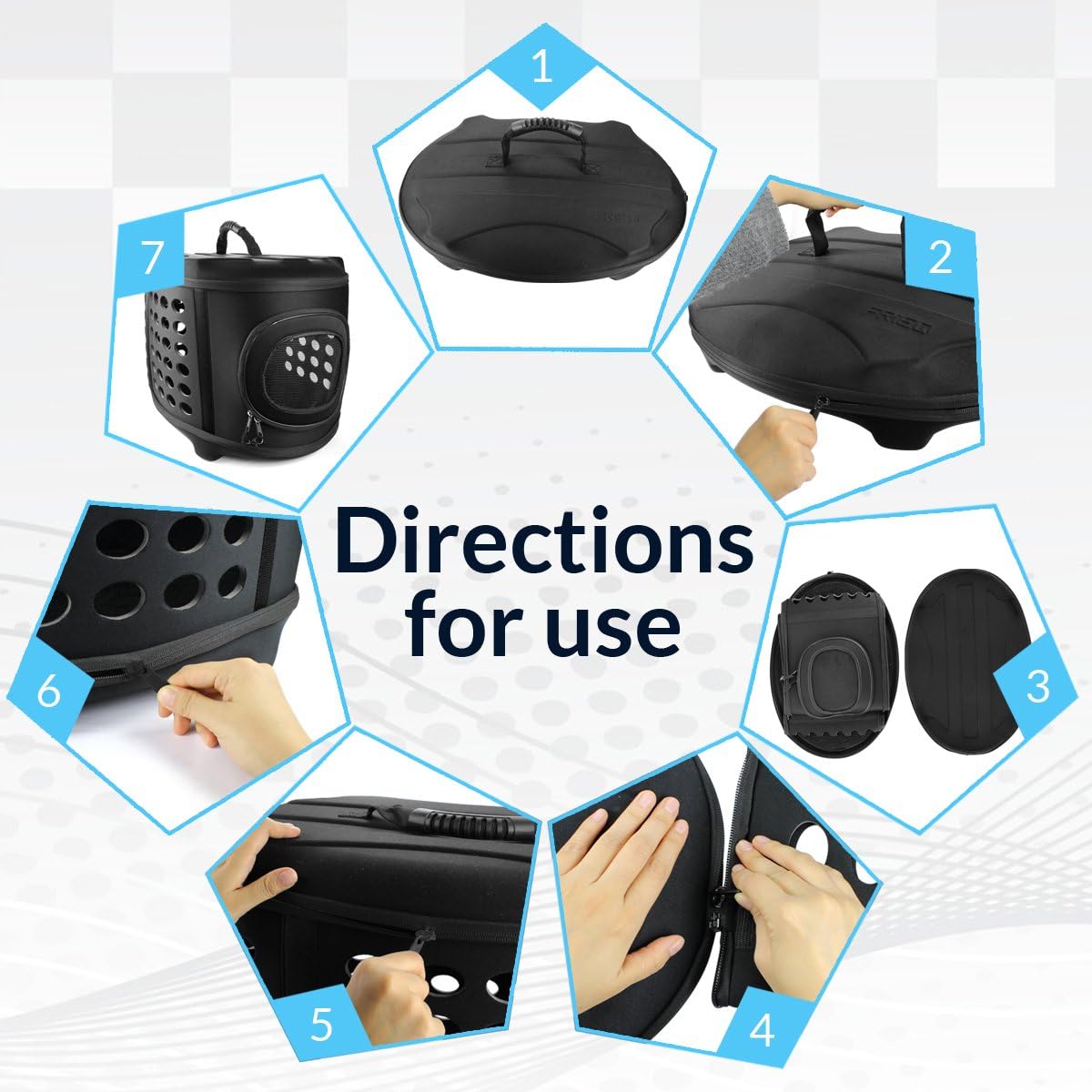 FRiEQ 23Inch Large Hard Cover Pet Carrier Pet Travel Kennel for Cats, Small Dogs & Rabbits