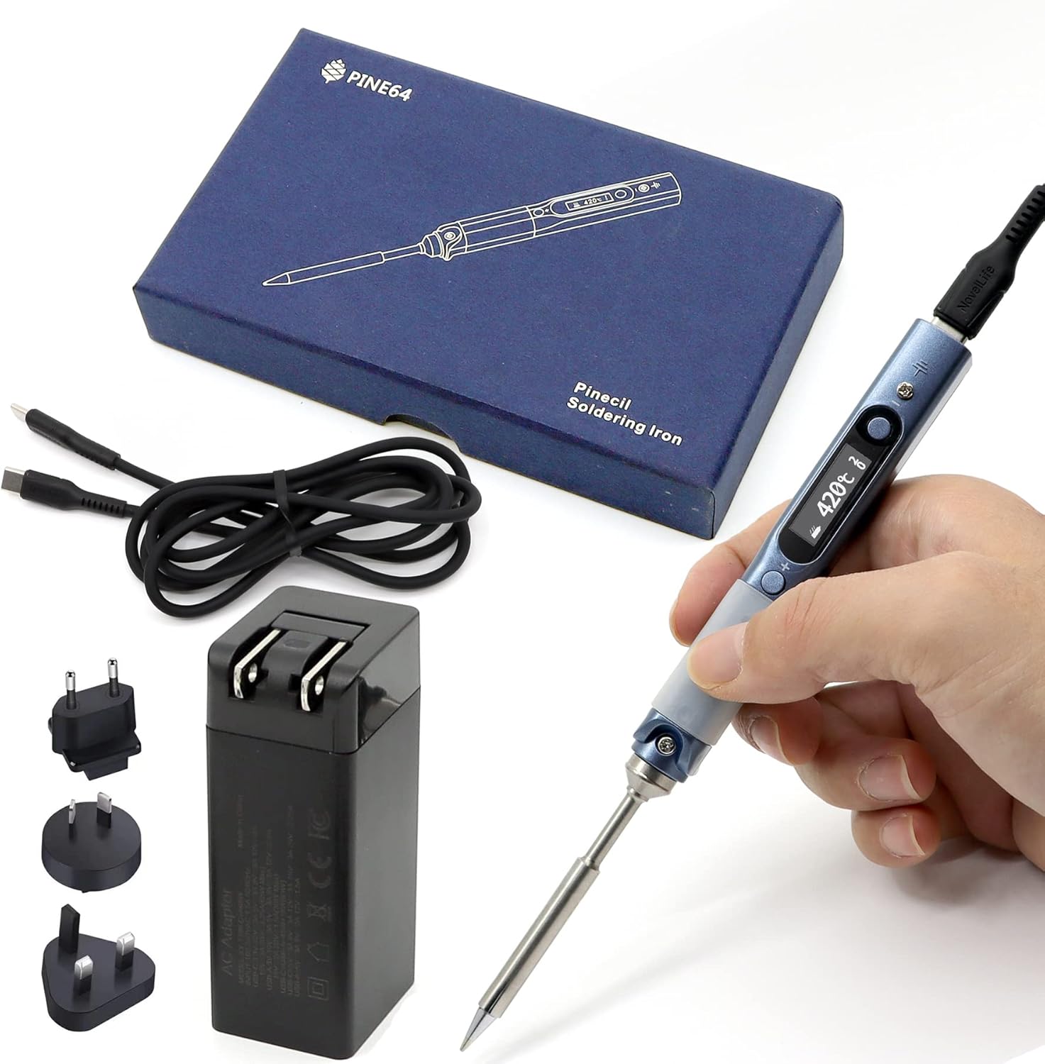 NovelLife Pine64 Pinecil Smart Soldering Iron Adjustable Temperature