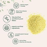 Vista 4 de Micro Ingredients Copos de levadura nutricional fortificada orgánica, 2 libras (32 onzas), rico en proteína vegana, vitaminas B y beta-glucanos