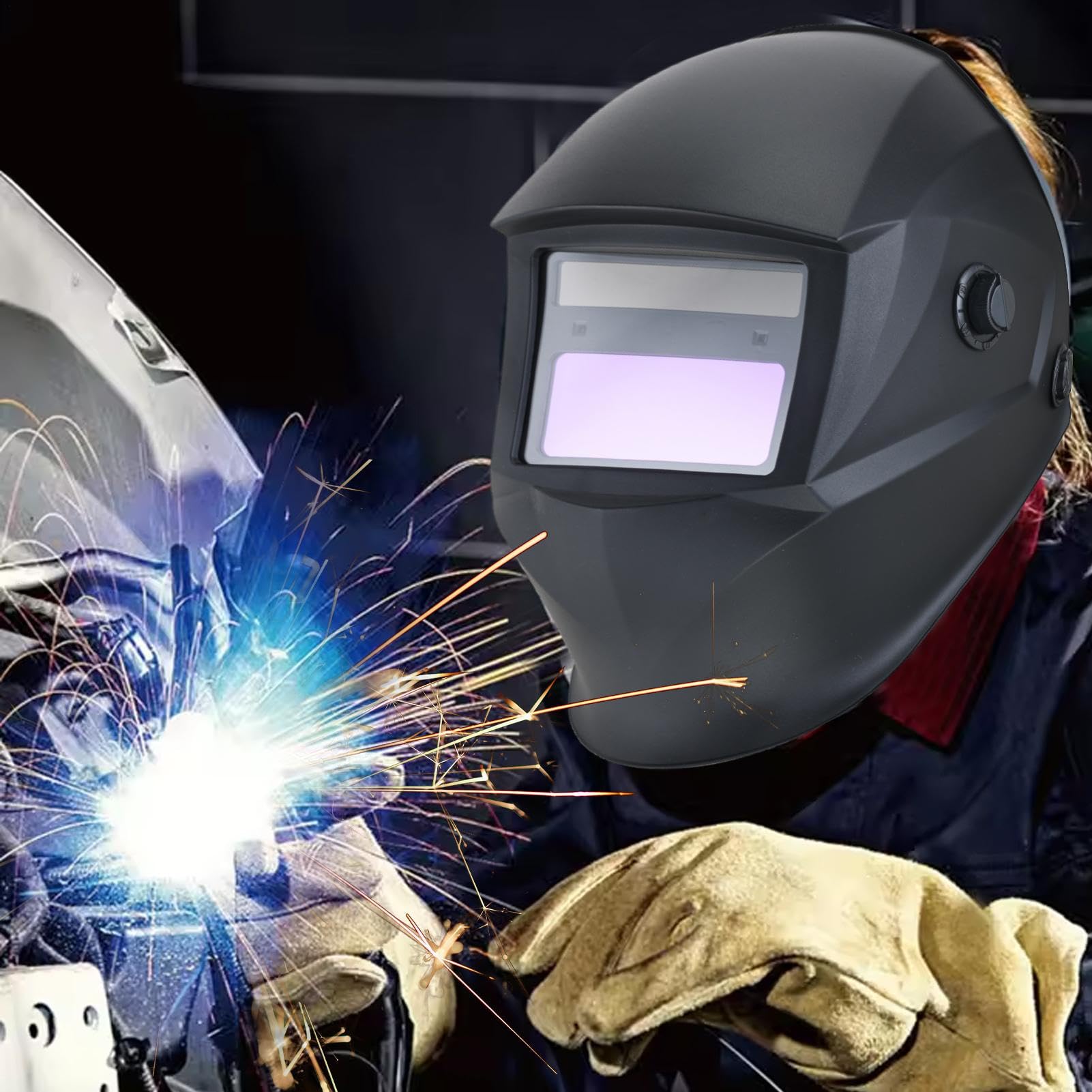 para Casco de Soldadura Protector de Sombreado Automático Cómodo | Cobertor de Protección para Soldar para Hombres Adultos en Taller Reparación Automotriz Construcción