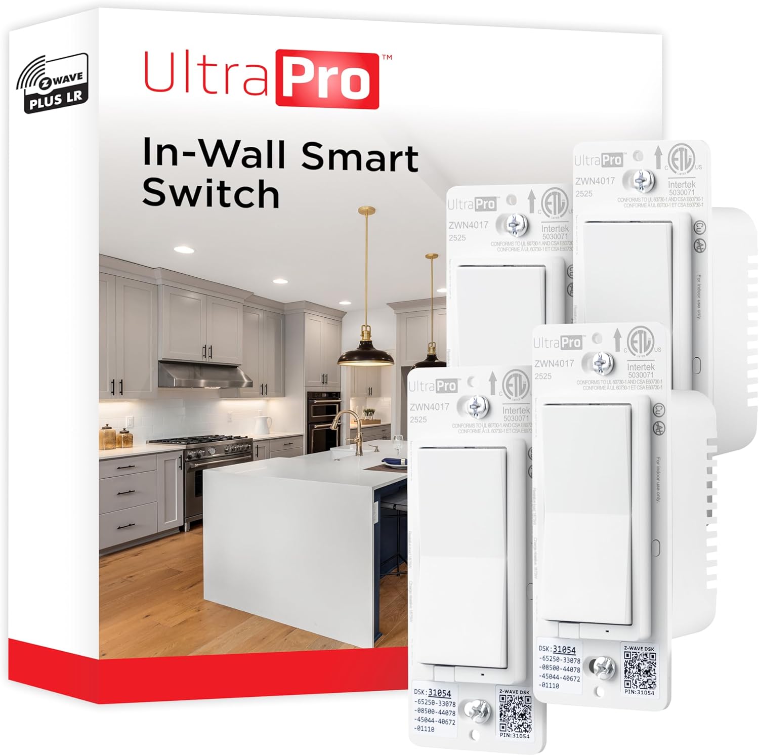 UltraPro 800 Series Z-Wave Dimmer 2pk, Long Range 800LR, Direct 3-Way (No Add-On Switch Needed), Smart Hub Required, Compatible with Alexa, Google Home, 76606