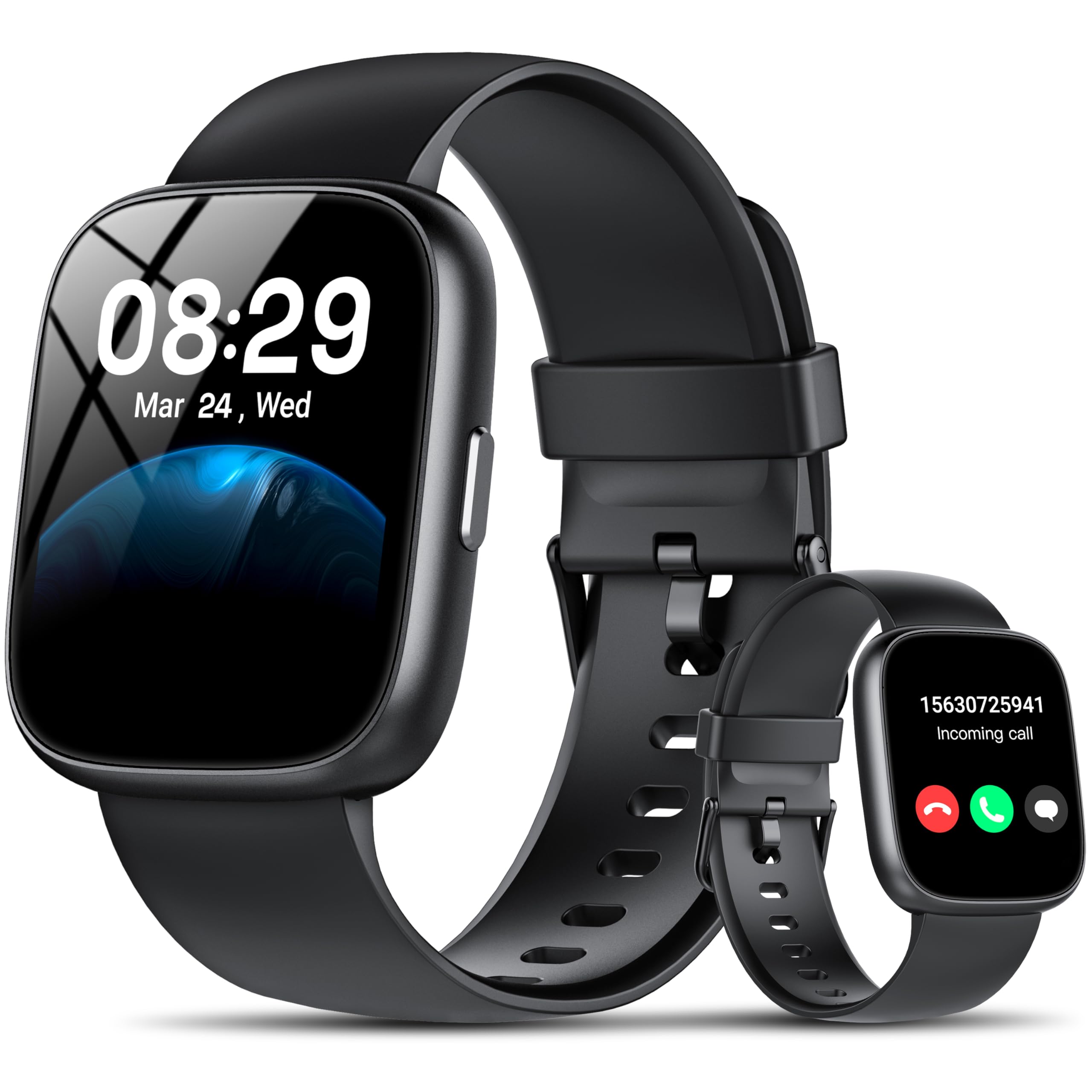Smart Watch with Alexa Built-in, 1.83" HD Fitness Watch with Bluetooth Calling, New Smartwatch with Heart Rate/Sleep Monitor/Stress, 110+ Sports Modes, IP68 Waterproof Activity Tracker for Android iOS
