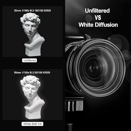 Miniatura 4 de Filtro de efecto cinematográfico de ensueño de niebla de 14 de difusión blanca suave de 3.228 in, vidrio óptico HD para fotografía de