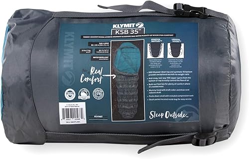 Miniatura 5 de Klymit KSB - Saco de dormir ligero para camping, senderismo y mochilero en climas fríos