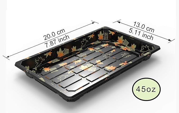 400 Platos Sushi Tray 7.8x5.1 Pulg con Tapa 7# SEABOOM miniatura 4