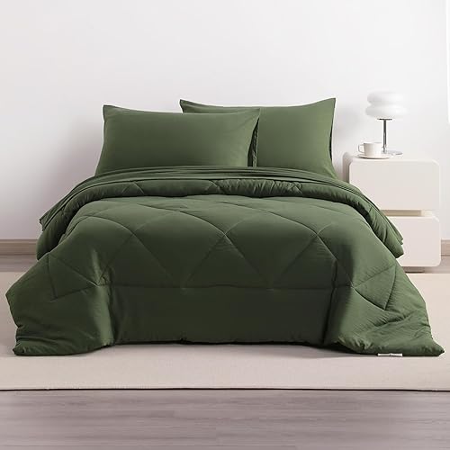 Miniatura 8 de NTBAY Juego de edredón individual con sábanas, juego de ropa de cama individual suave y transpirable de 5 piezas, cama individual en una bolsa,