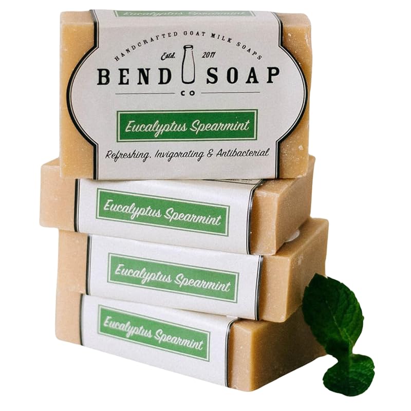 Bend Soap Company Sabonete de Leite de Cabra com Eucalipto e Hortelã, Pacote com 4