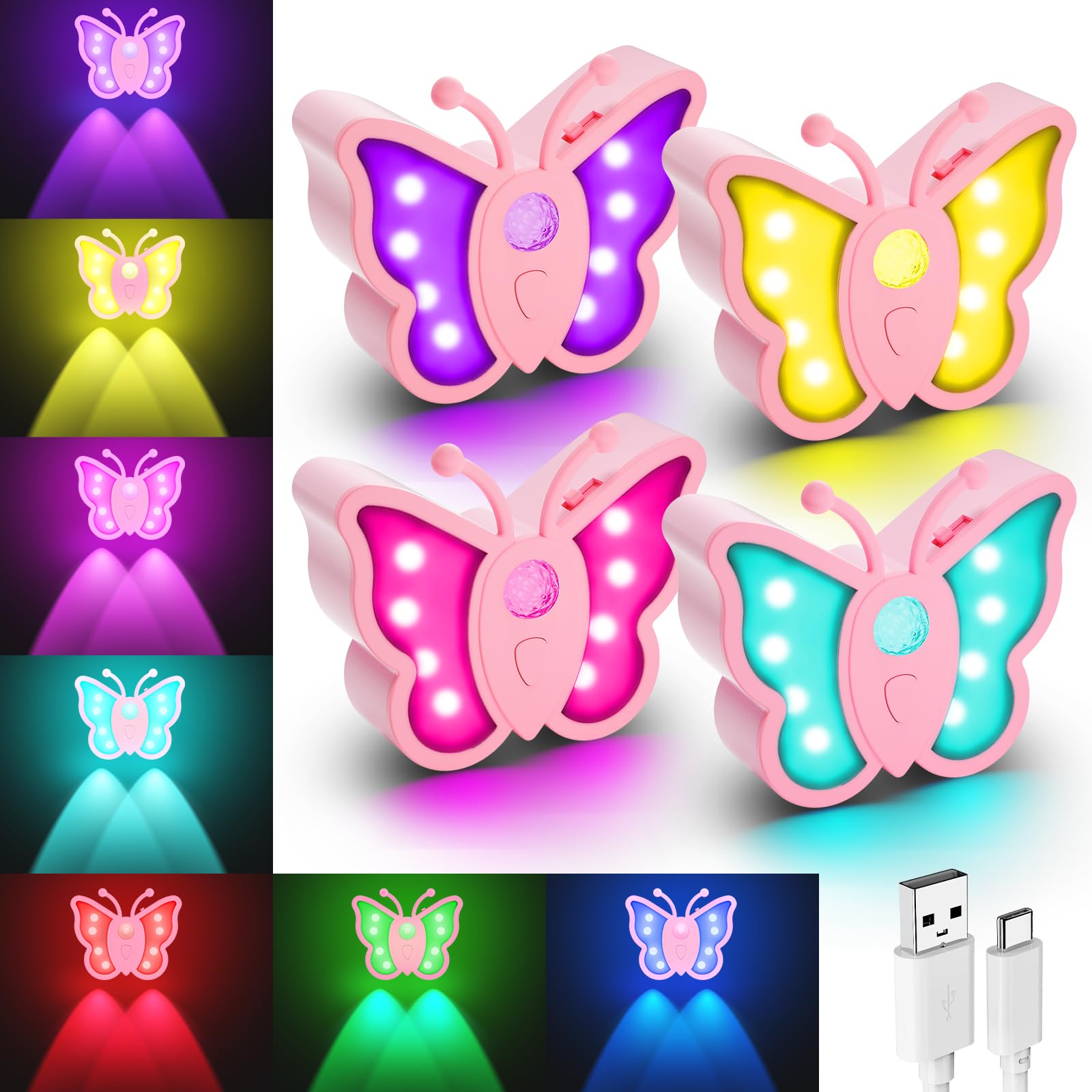 LOFTEK Motion Sensor Night Light -Rechargeable Night Light for Kids, Wireless Magnetic Wall Sconce for Bedroom, Bathroom, Nursery, Cabinet, Stairs, Hallway, Halloween Xmas Gift, Black (Pink)