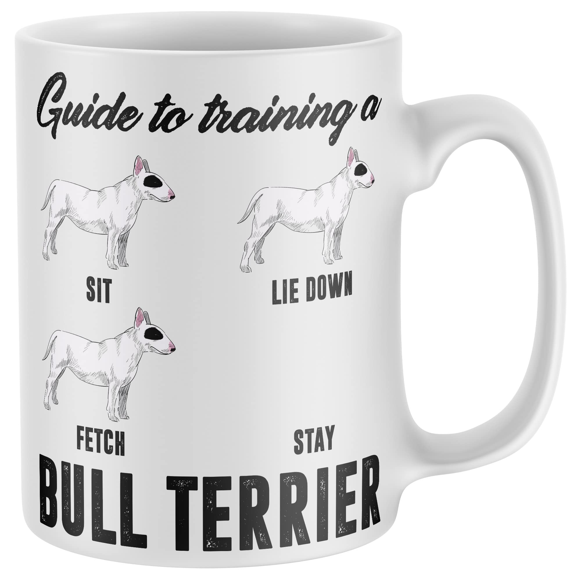 Purple Print House Funny Bull Terrier Mug Womens Bull Terrier Guide To Training Coffee and Tea Cup Birthday Gift for Bull Terrier Owner Men Women Puppy Dog Owners