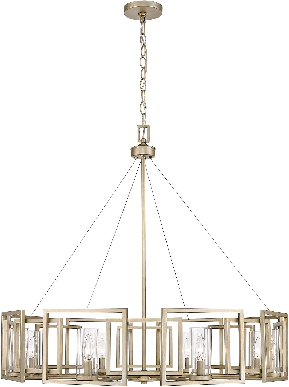 Golden Lighting Marco 8-Light Chandelier in White Gold